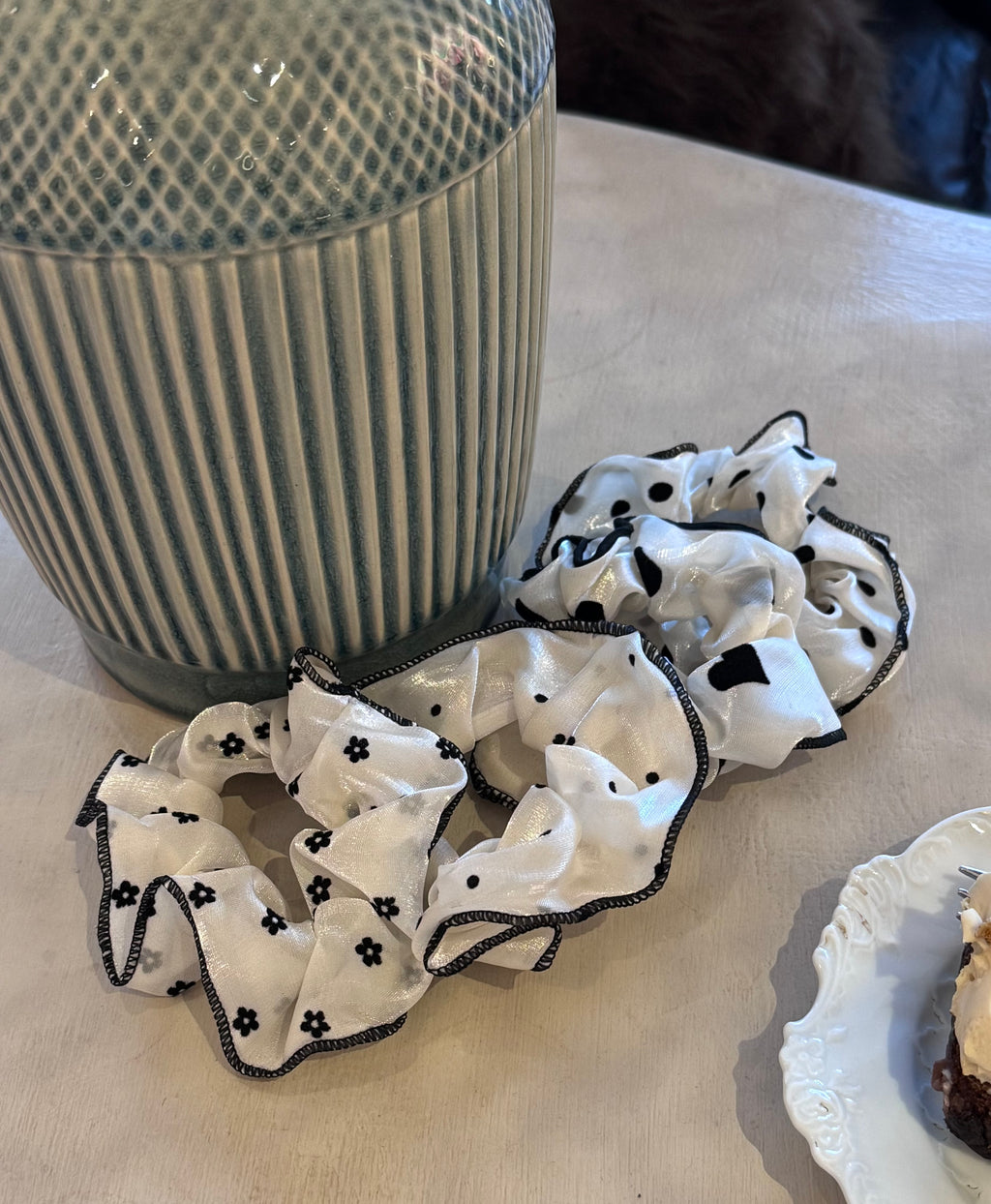 French Ivory Satin Scrunchie