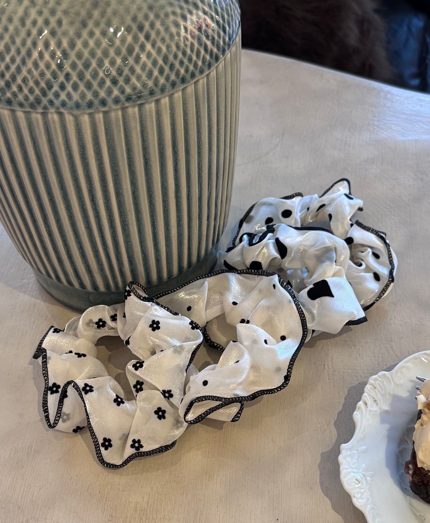 French Ivory Satin Scrunchie